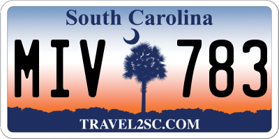SC license plate MIV783
