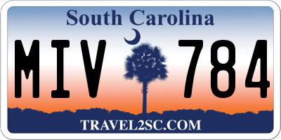 SC license plate MIV784