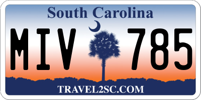 SC license plate MIV785