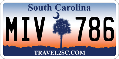SC license plate MIV786