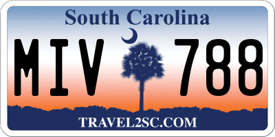 SC license plate MIV788