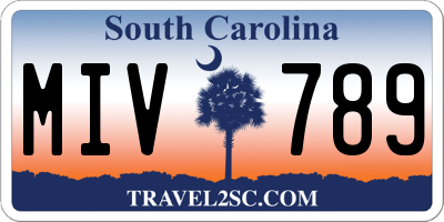 SC license plate MIV789