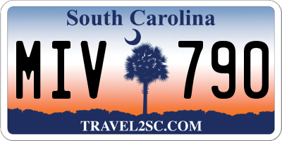 SC license plate MIV790