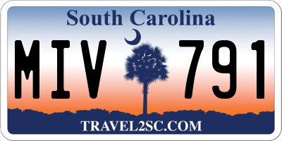 SC license plate MIV791