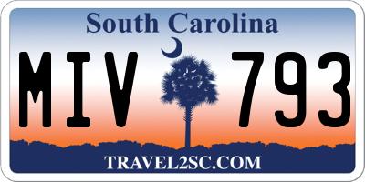 SC license plate MIV793