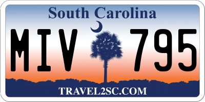 SC license plate MIV795