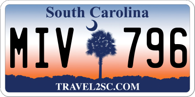SC license plate MIV796