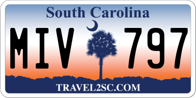 SC license plate MIV797