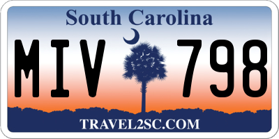 SC license plate MIV798