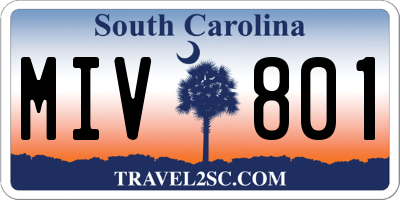 SC license plate MIV801