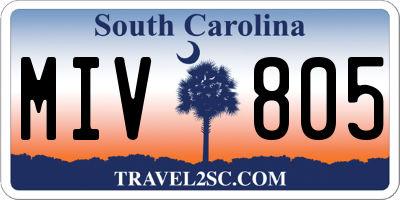 SC license plate MIV805