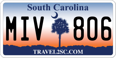 SC license plate MIV806
