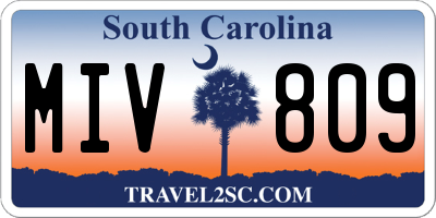 SC license plate MIV809