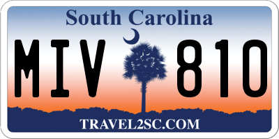 SC license plate MIV810