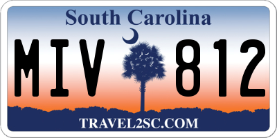 SC license plate MIV812
