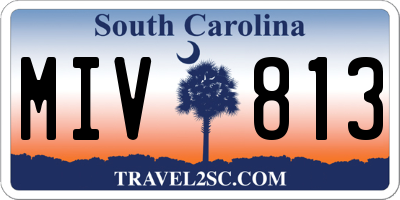 SC license plate MIV813
