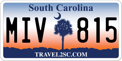 SC license plate MIV815