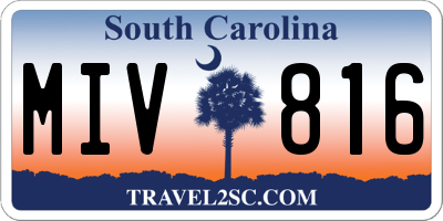 SC license plate MIV816