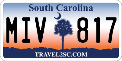 SC license plate MIV817