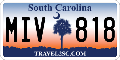 SC license plate MIV818