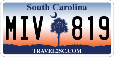 SC license plate MIV819