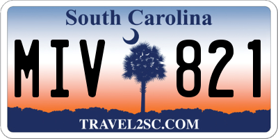 SC license plate MIV821