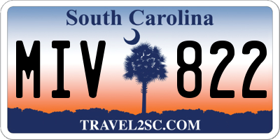 SC license plate MIV822