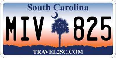 SC license plate MIV825