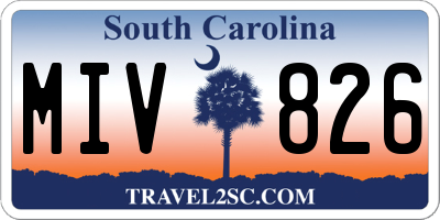 SC license plate MIV826