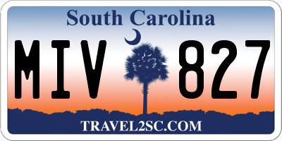 SC license plate MIV827