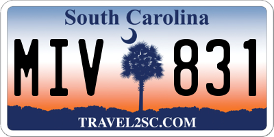 SC license plate MIV831