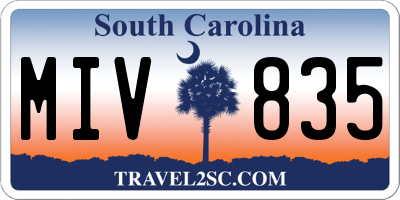 SC license plate MIV835