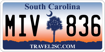 SC license plate MIV836