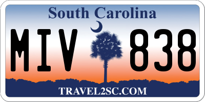 SC license plate MIV838