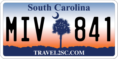 SC license plate MIV841