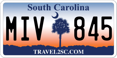SC license plate MIV845