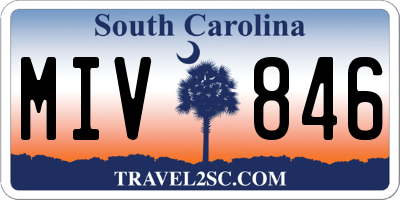 SC license plate MIV846