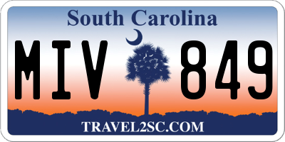 SC license plate MIV849