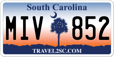 SC license plate MIV852