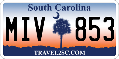 SC license plate MIV853