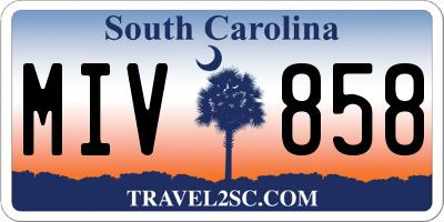 SC license plate MIV858