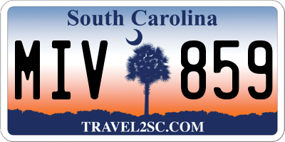 SC license plate MIV859