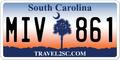 SC license plate MIV861