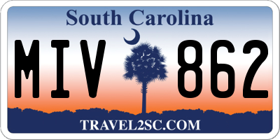 SC license plate MIV862
