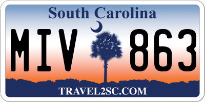 SC license plate MIV863