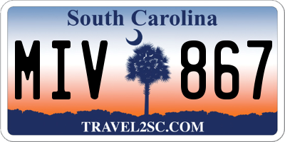 SC license plate MIV867