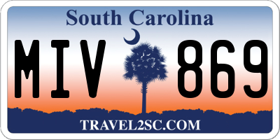 SC license plate MIV869