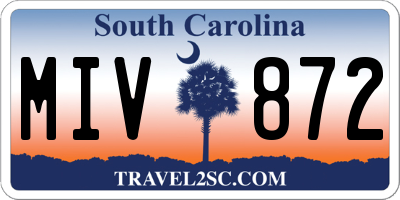 SC license plate MIV872
