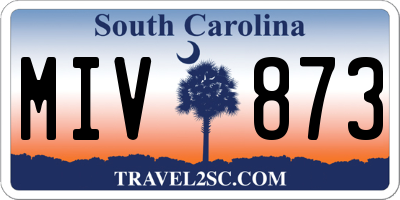 SC license plate MIV873