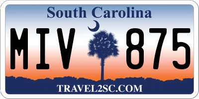 SC license plate MIV875